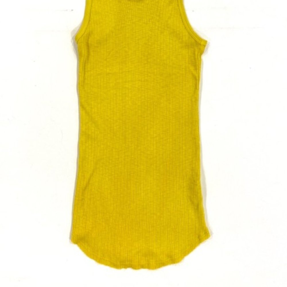 Sundry Long Fitted Racerback Rib Tank Yellow - Picture 4 of 5